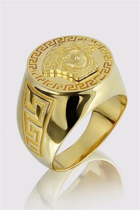 versace lion ring mens|men Versace rings 14k gold.